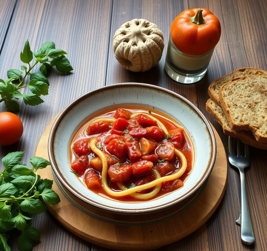 Authentisches Ragù alla Bolognese in einem Topf köchelnd