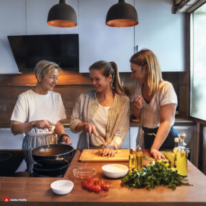 essen kochen mit freunden