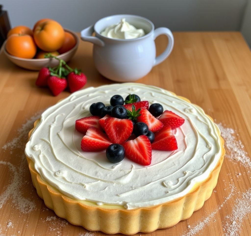Teiggitter über der Konfitürenfüllung einer Crostata vor dem Backen