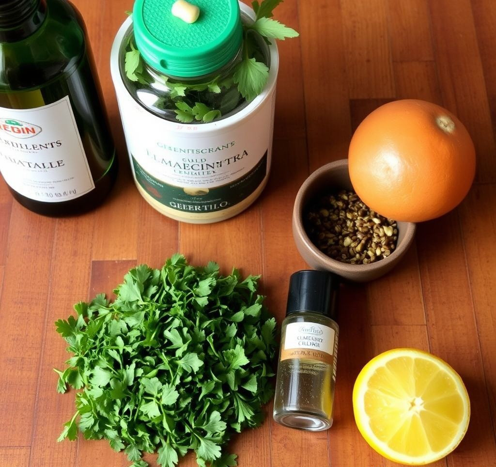 Zutaten für Gremolata: Zitronenschale, Knoblauch und Petersilie